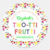 Fruit Two-tti Frutti 2e verjaardag Ronde Sticker (Voorkant)