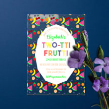 Fruit Two-tti Frutti 2e verjaardag uitnodiging