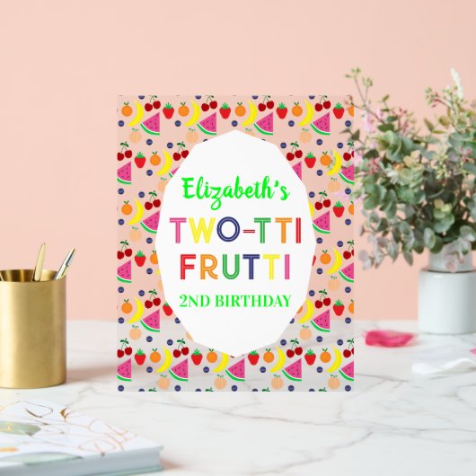 Fruit Two-tti Frutti 2nd Birthday Acryl Bord (Huwelijk)