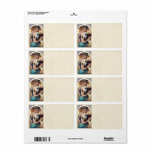 Fruit van Alfons Mucha 1897 Etiket (Full Sheet)