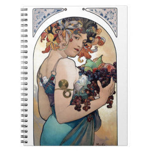 Fruit van Alfons Mucha 1897 Notitieboek