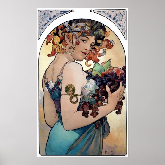 Fruit van Alfons Mucha 1897 Poster (Voorkant)