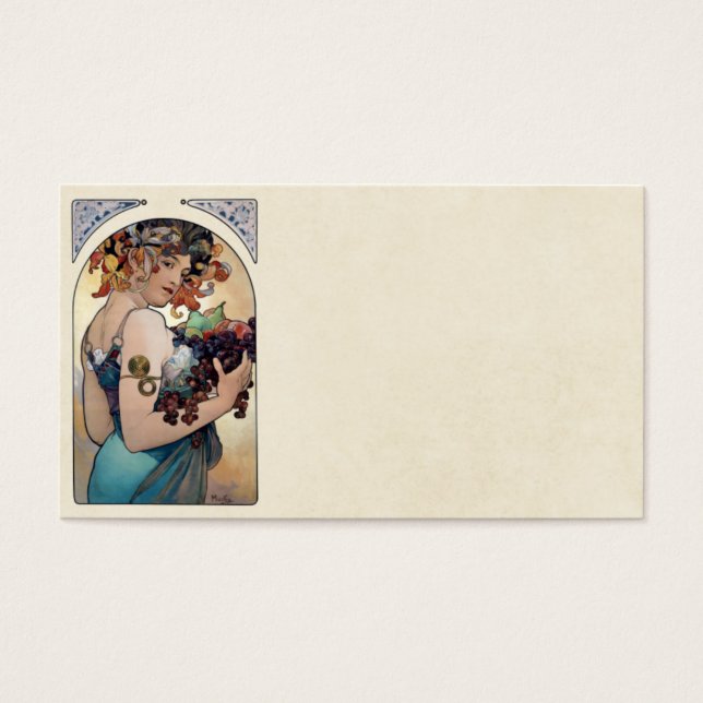 Fruit van Alfons Mucha 1897 Visitekaartje (Voorkant)