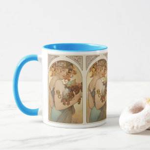 Fruit van Alphonse Mucha, Vintage Art Nouveau Mok