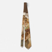 Fruit van Alphonse Mucha, Vintage Art Nouveau Stropdas (Achterkant)