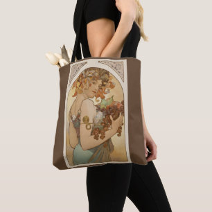 Fruit van Alphonse Mucha, Vintage Art Nouveau Tote Bag