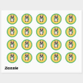 Fruit van ananasappelpitten ronde sticker (Vel)