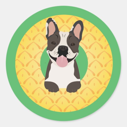 Fruit van ananasappelpitten ronde sticker (Voorkant)