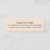 Fruit van de baarmoeder - Psalm 127:3 KJV Kaarten  Mini Visitekaartje (Achterkant)