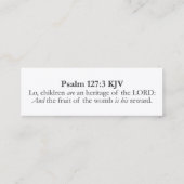 Fruit van de baarmoeder - Psalm 127:3 KJV Kaarten Mini Visitekaartje (Achterkant)