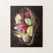 Fruit van de gedistilleerde drank, gebarsten bruin legpuzzel (Verticaal)