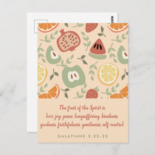 Fruit van de Geest Abstracte Schrift Briefkaart (Voorkant / Achterkant)
