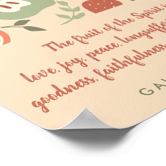 Fruit van de Geest Abstracte Schrift Poster (Hoek)