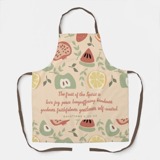 Fruit van de Geest Abstracte Schrift Schort (Voorkant)