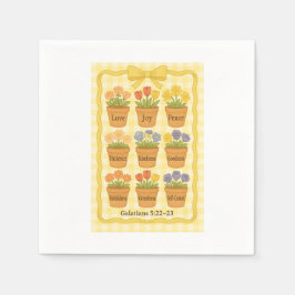 Fruit van de Geest gele bloempotten Servet