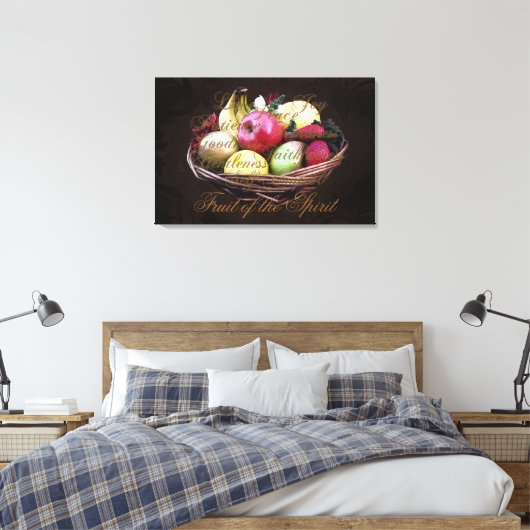 Fruit van de Geest, Kleurrijke Christelijke Wandku Canvas Afdruk (Insitu (Slaapkamer))