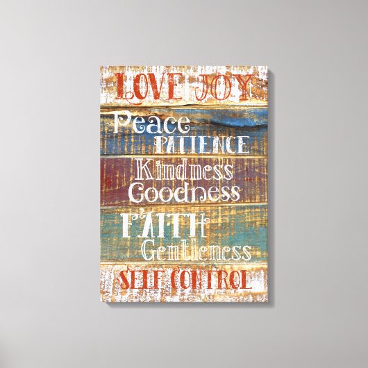 Fruit van de Geest Rustiek Christelijk Canvas Afdruk (Voorkant)