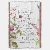 Fruit van de Spirit roze bloemig Deken (Voorkant Verticaal)