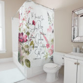 Fruit van de Spirit roze bloemig Douchegordijn (In situ)