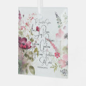 Fruit van de Spirit roze bloemig Glas Ornament (Voorkant links)