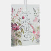 Fruit van de Spirit roze bloemig Glas Ornament (Voorkant Rechts)