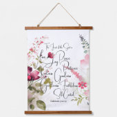 Fruit van de Spirit roze bloemig Hangend Wandkleed (Voorkant)