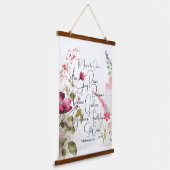 Fruit van de Spirit roze bloemig Hangend Wandkleed (Gebogen)