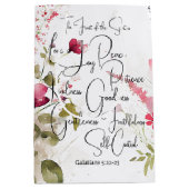 Fruit van de Spirit roze bloemig Medium Cadeauzakje (Voorkant)