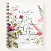 Fruit van de Spirit roze bloemig Notitieboek (Voorkant)