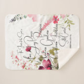 Fruit van de Spirit roze bloemig Sherpa Deken (Voorkant (horizontaal))