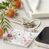 Fruit van de Spirit roze bloemig Sleutelhanger (Voorkant Rechts)