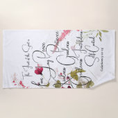 Fruit van de Spirit roze bloemig Strandlaken (Voorkant)