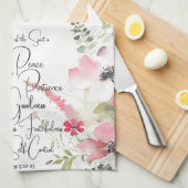 Fruit van de Spirit roze bloemig Theedoek (Quarter Fold)