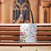 Fruit van de Spirit roze bloemig Tote Bag