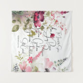 Fruit van de Spirit roze bloemig Wandkleed (Voorkant (horizontaal))