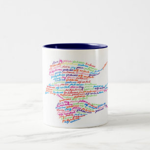 Fruit van gedistilleerde dranken tweekleurige koffiemok