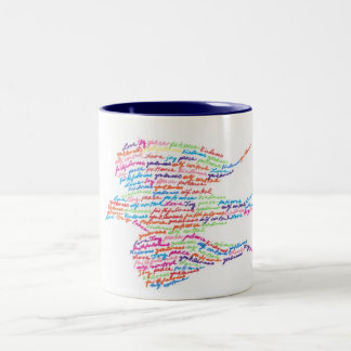 Fruit van gedistilleerde dranken tweekleurige koffiemok