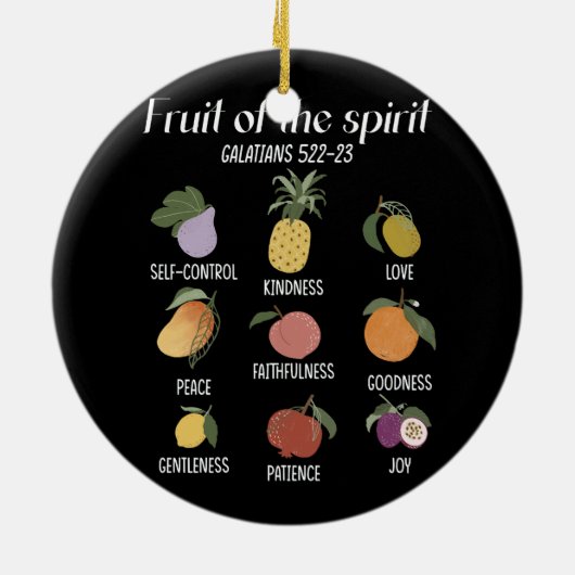 Fruit van het Christelijke geloof Jezus God Love Keramisch Ornament (Achterkant)