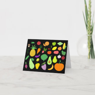 Fruit & Vegetables Blank Note Card Kaart