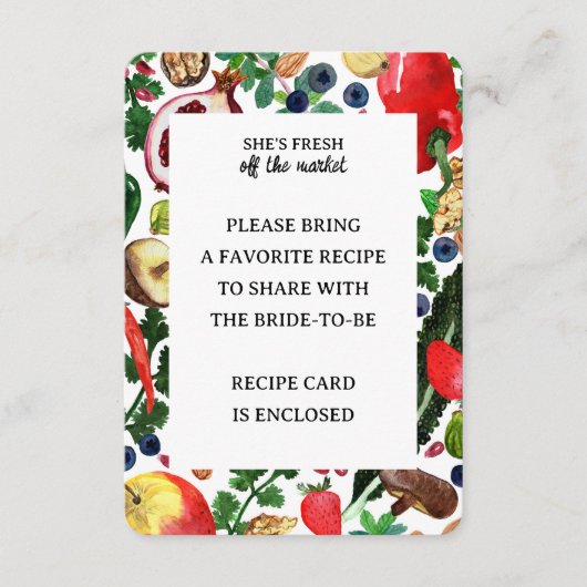 Fruit Veggie Watercolor FRESH OFF MARKET Recipe  Informatiekaartje (Voorkant)