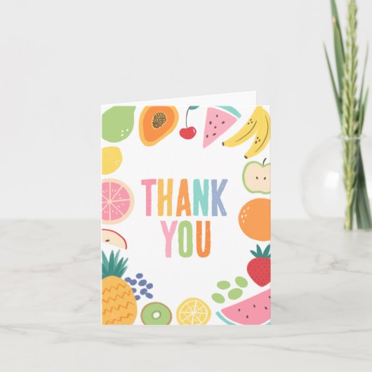 Fruit verjaardagsfeestje bedankkaart (Voorkant)