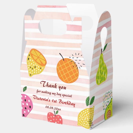 Fruit Verjaardagsfeestje Groot Fruit Bedankdoosjes (Geopend)