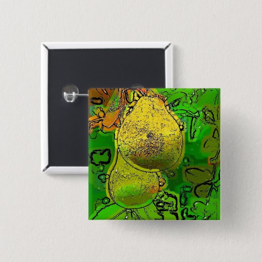 FRUIT VIERKANTE BUTTON 5,1 CM (Voorkant /achterkant)