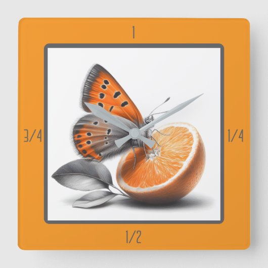 Fruit - Vlinderwandklok Vierkante Klok (Voorkant)