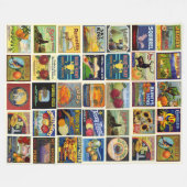 Fruit & Voedsel Labels Patchwork Fleece Deken (Voorkant (Horizontaal))