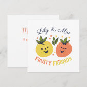 Fruit Vrienden Aardbei en Sinaasappel Feestdagenkaart (Voorkant / Achterkant)