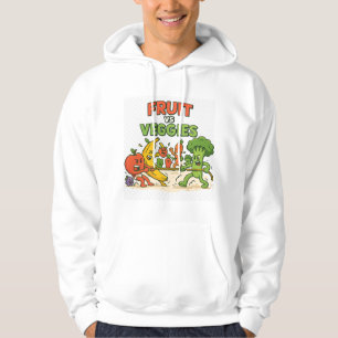 Fruit vs Veggies - Grappig Tug of War Cartoon Desi Hoodie