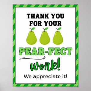 Fruit, waardering week teken, personeel waardering poster