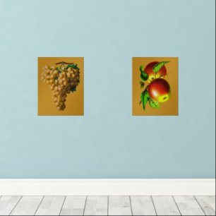 Fruit Wall Art Druiven en Appels Muurkunst Sets