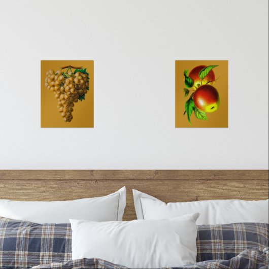 Fruit Wall Art Druiven en Appels Muurkunst Sets (Slaapkamer)